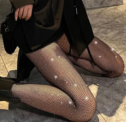 Rhinestone Fishnet Stockings